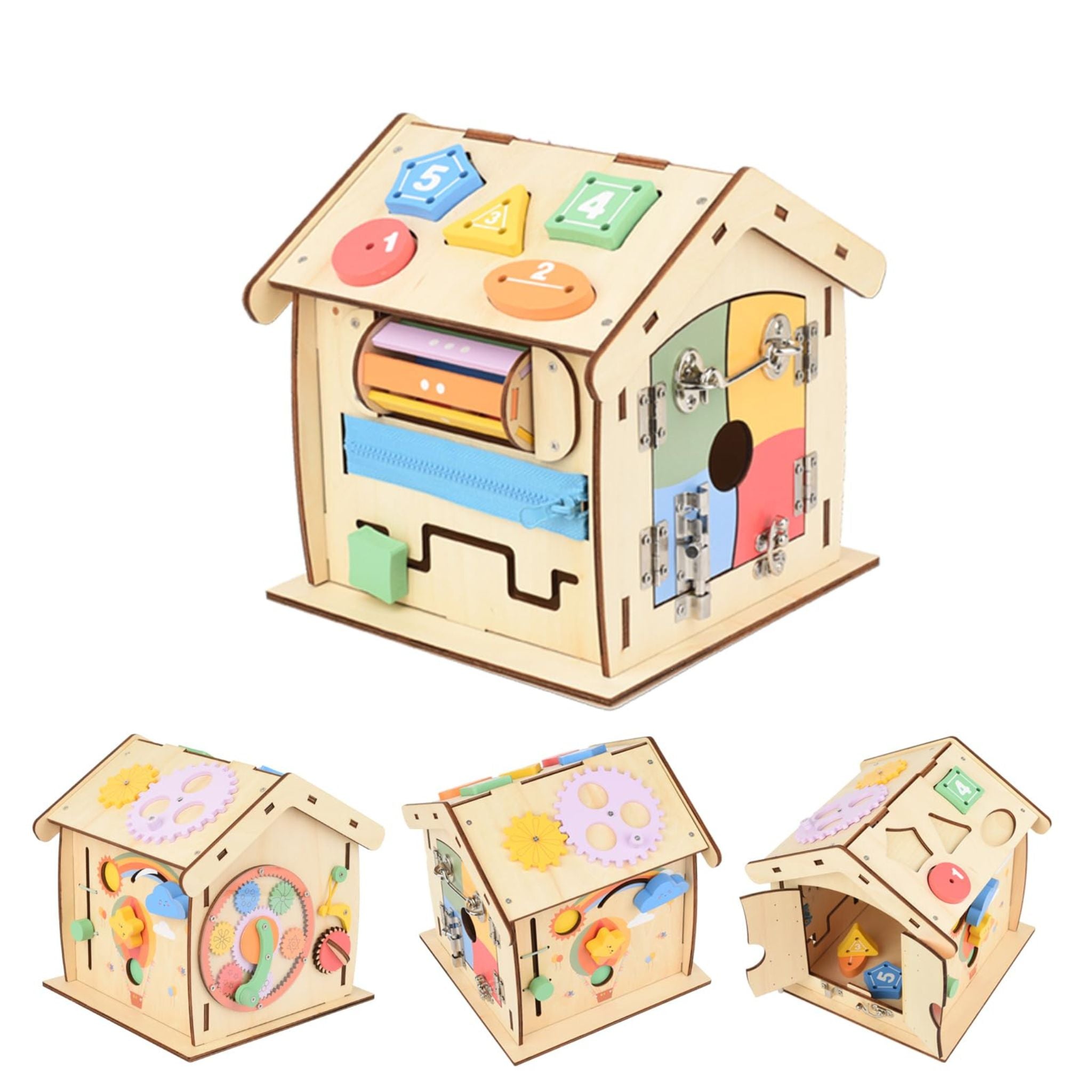 Montessori Wooden Busy House