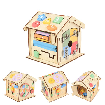 Montessori Wooden Busy House