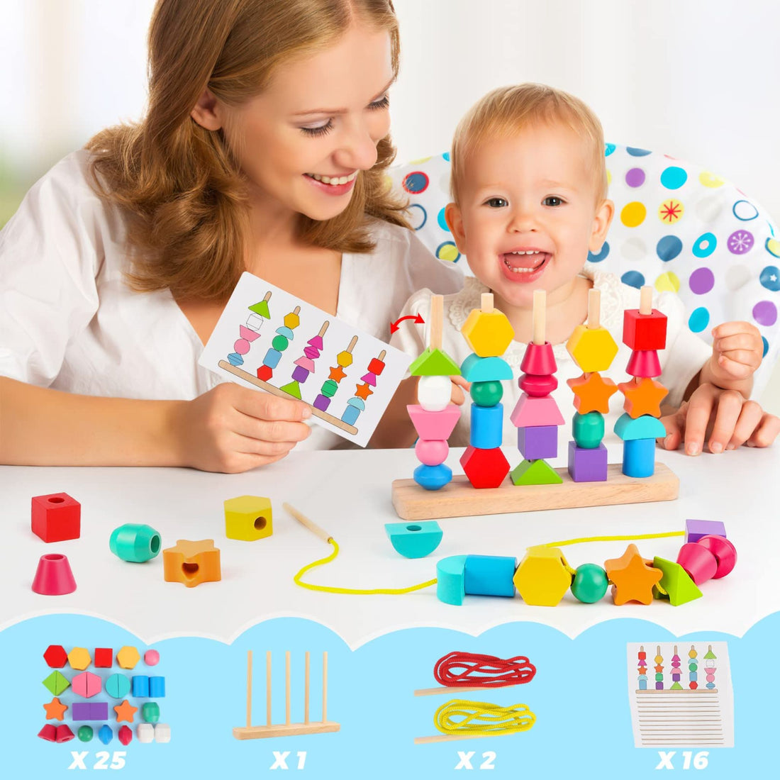Montessori Geometric Stacking Beads