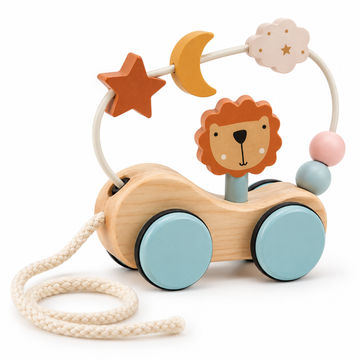 Montessori Lion Pull Car